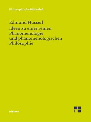 cover image of Ideen zu einer reinen Phänomenologie und phänomenologischen Philosophie